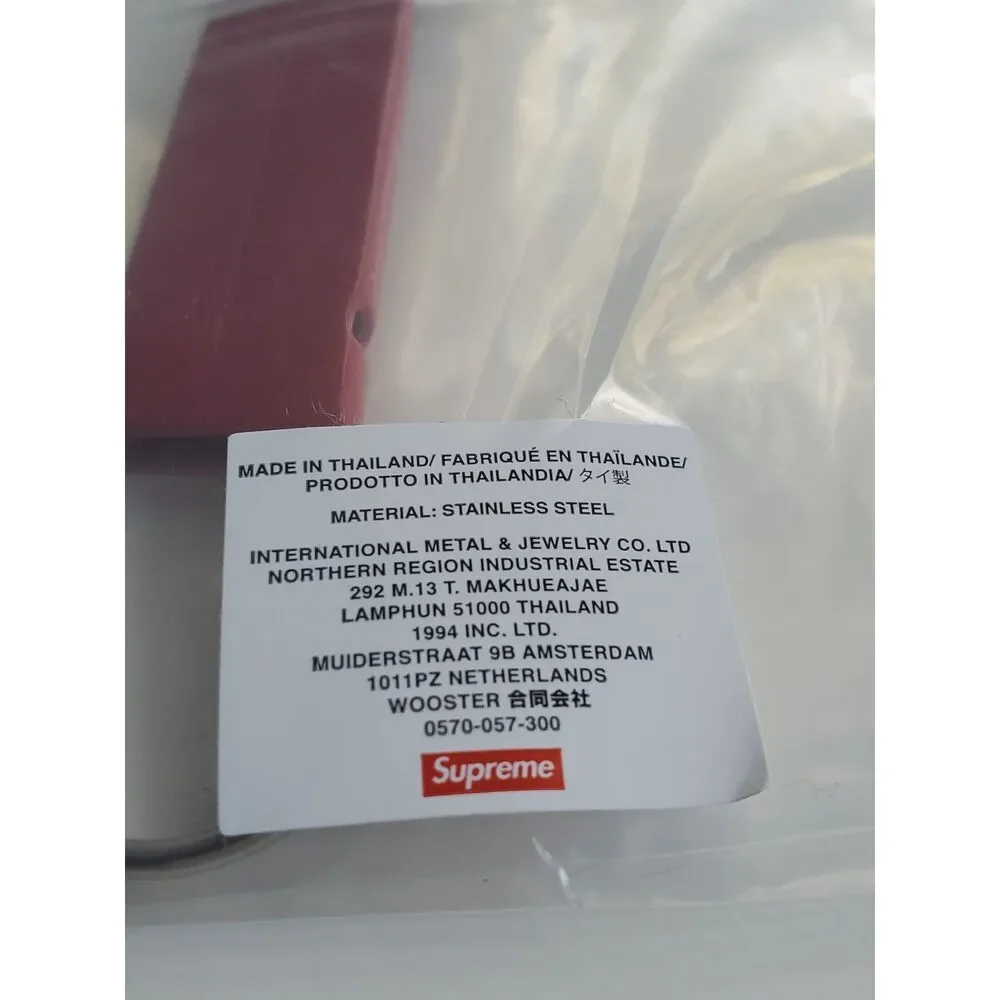 Supreme Red Clip Logo Key Chain Keyring New